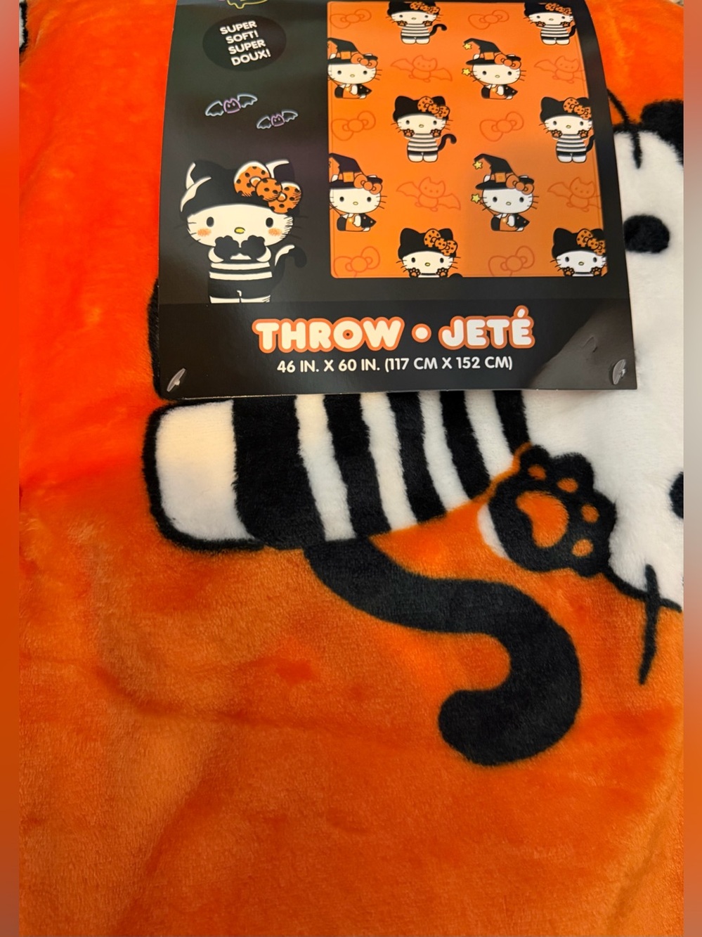 NWT Hello Kitty Halloween Throw Blanket 46 “ x 60 “
